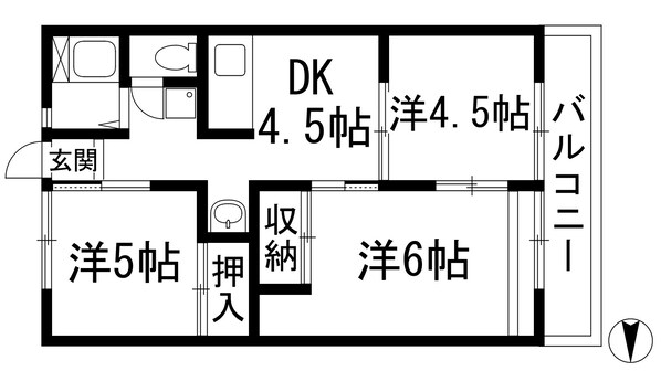 宝塚山手ハイツの物件間取画像